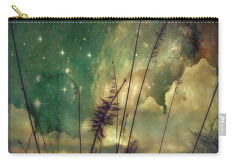 Stars Zip Pouch featuring the digital art Silhouetted Nature Blast by Gothicrow Images