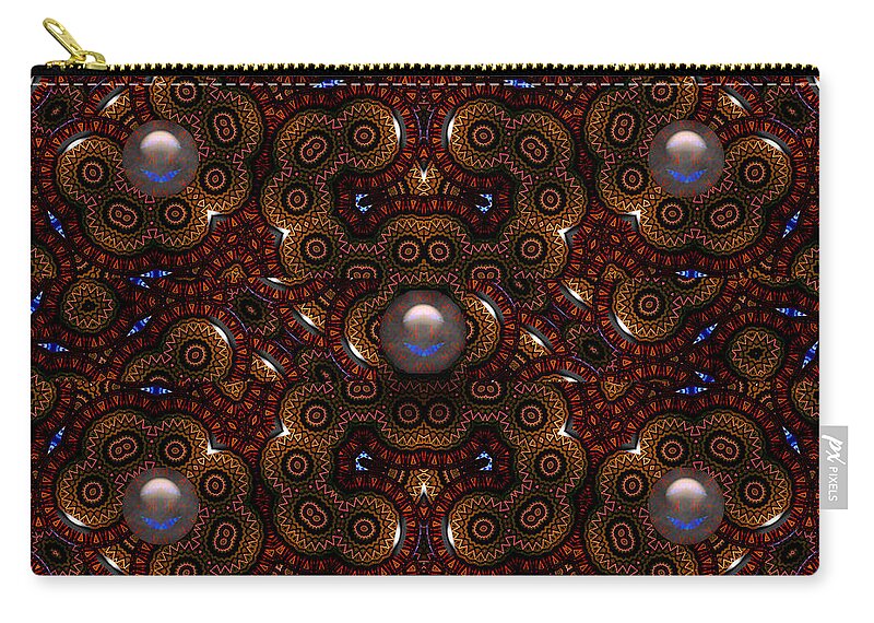 Brown Zip Pouch featuring the digital art Silk And Satin- by Robert Orinski