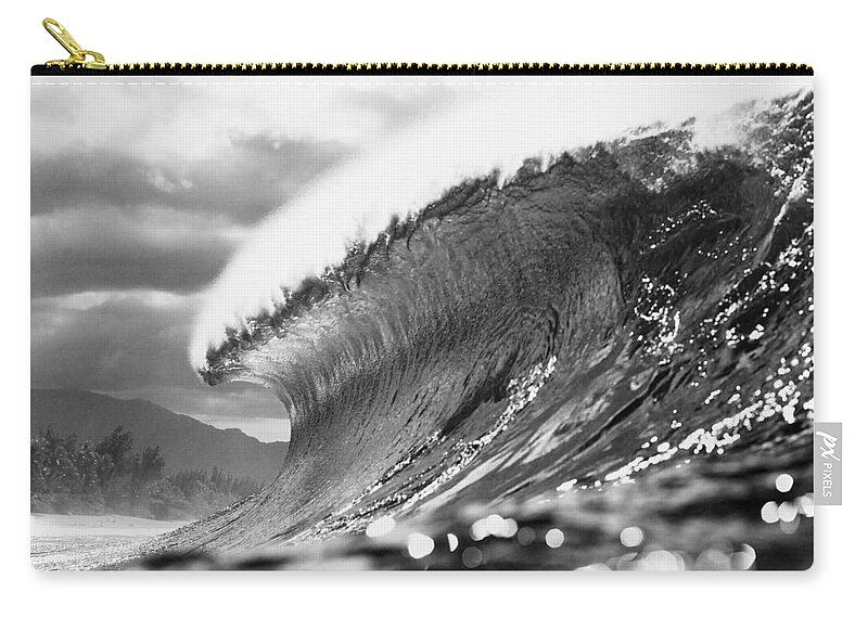 Black And White Zip Pouch featuring the photograph Silver Lining by Sean Davey