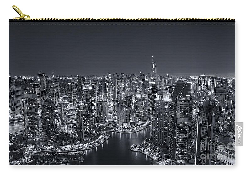 Dubai Marina Zip Pouch featuring the photograph Silver Sleeping by Digital Kulprits