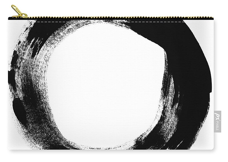Enso Zip Pouch featuring the painting Simplicity by Linda Woods