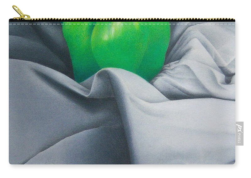 Colored Pencil Zip Pouch featuring the drawing Simply Green by Pamela Clements