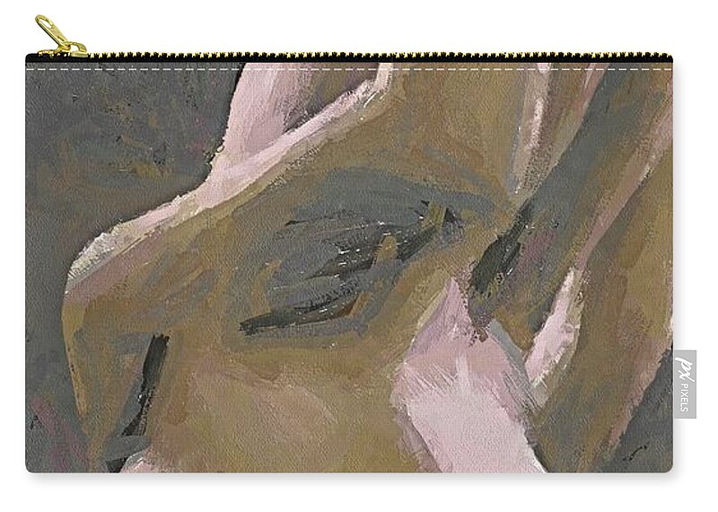 Nude Zip Pouch featuring the painting Simply Naked by Dragica Micki Fortuna