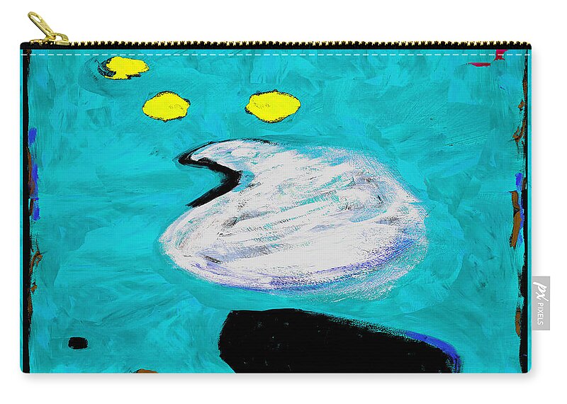 Abstract Zip Pouch featuring the painting Simply Turquoise by Dale Moses