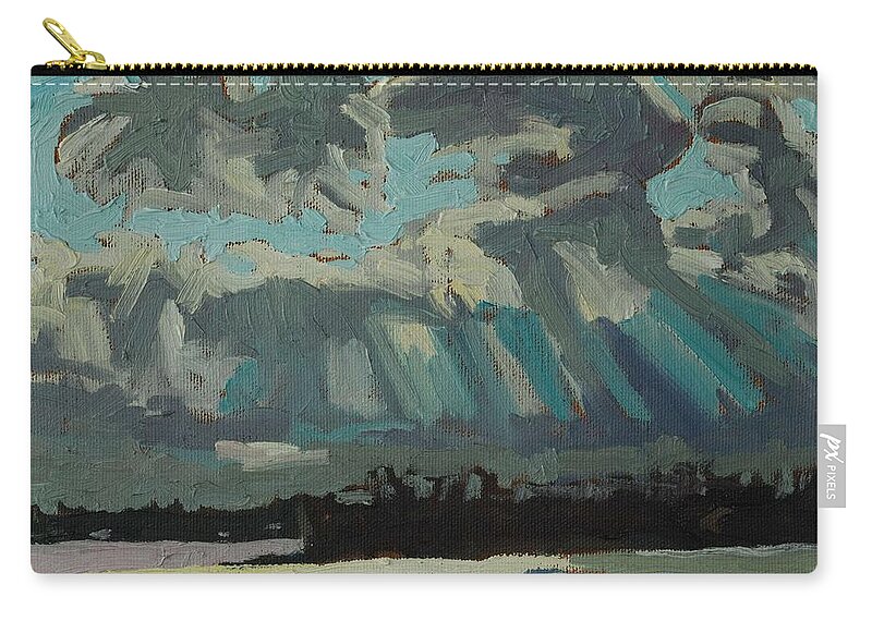 Chadwick Zip Pouch featuring the painting Singleton Cold Front by Phil Chadwick