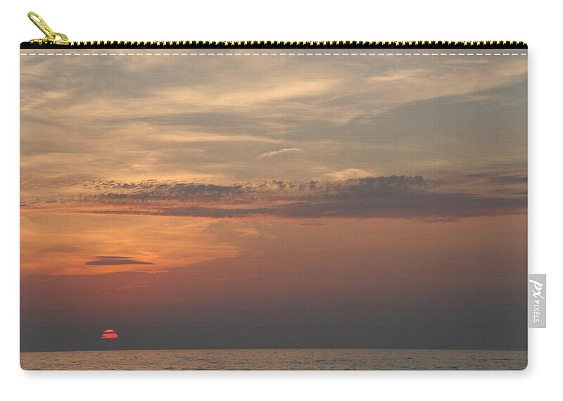 Sunset Zip Pouch featuring the photograph Lake Erie Sunset by Valerie Collins