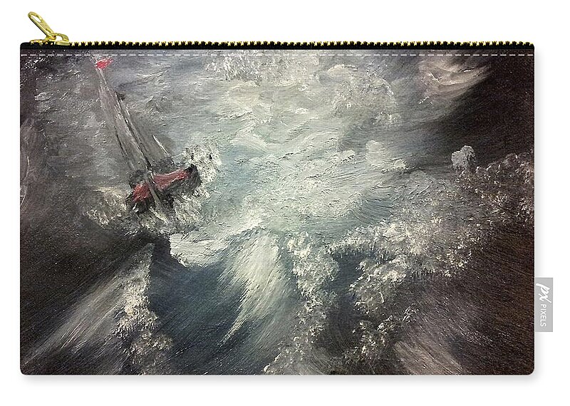 Ship Zip Pouch featuring the painting Sirens Call by Abbie Shores