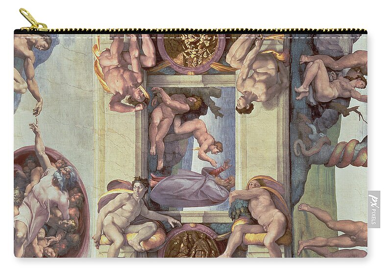 Sistine Chapel Ceiling 1508 12 The Creation Of Eve 1510 Fresco Post Restoration Carry All Pouch