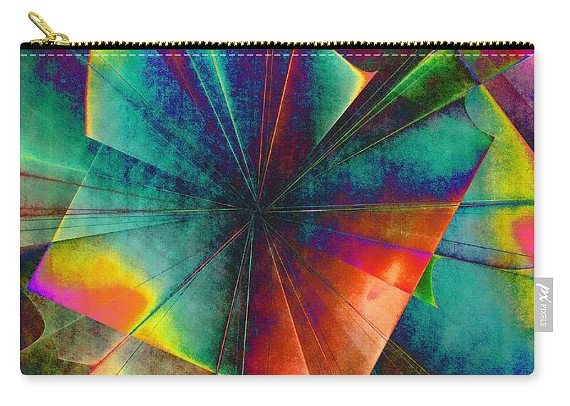Abstract Zip Pouch featuring the digital art Sit with Me on the Carousel by Klara Acel