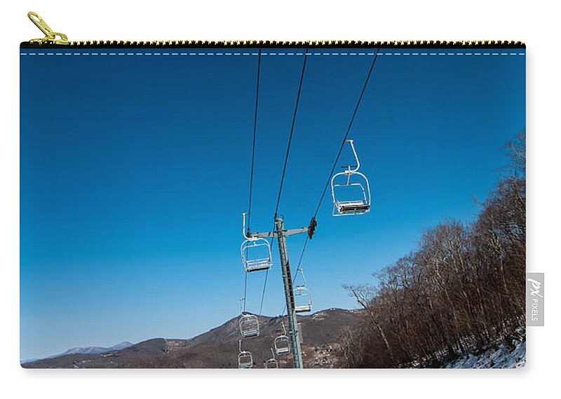 People Zip Pouch featuring the photograph Ski Lift by Alex Grichenko