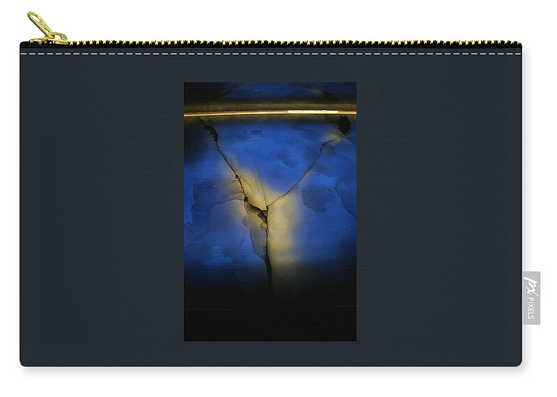 Cracked Zip Pouch featuring the photograph SKC 0243 Cracked Y by Sunil Kapadia