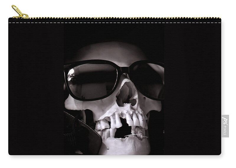 Shades Zip Pouch featuring the photograph Skully by Kevin Duke