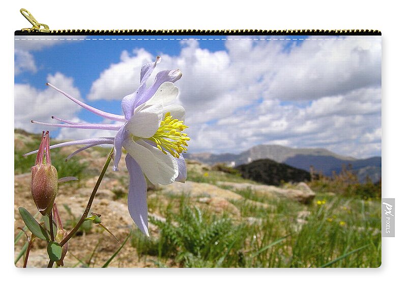 Colorado Zip Pouch featuring the photograph Sky Blossom by Alan Johnson