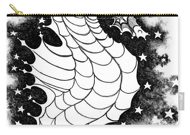 Seahorse Zip Pouch featuring the digital art Skyhorse by Carol Jacobs