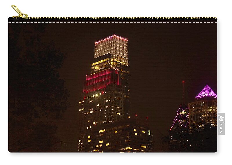 Philadelphia Zip Pouch featuring the photograph Skyscrapers Through the Trees by Ed Sweeney