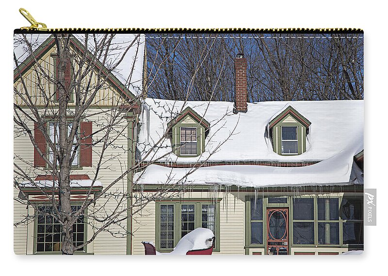 Barn Zip Pouch featuring the photograph Red Sleigh by Alana Ranney