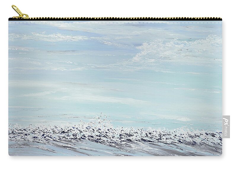 Coastal Abstract Zip Pouch featuring the painting Slider by Tamara Nelson