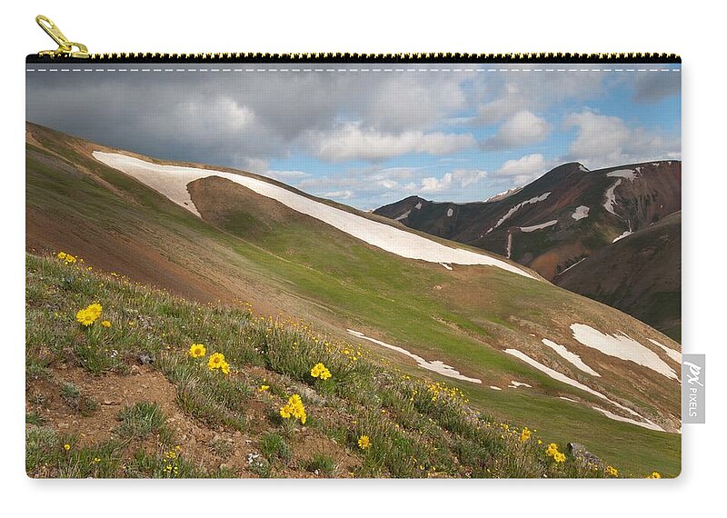 Redcloud Peak Zip Pouch featuring the photograph Slopes of Redcloud Peak by Cascade Colors