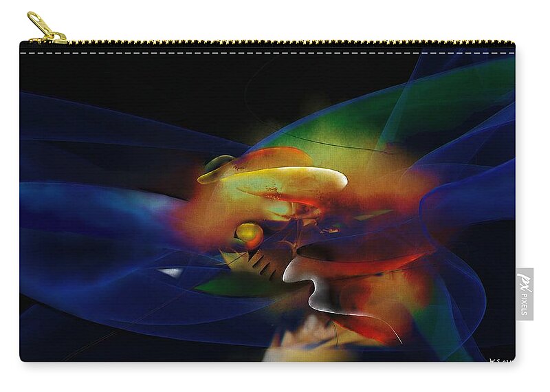 Abstraction Zip Pouch featuring the painting Small Abstraction by Wolfgang Schweizer