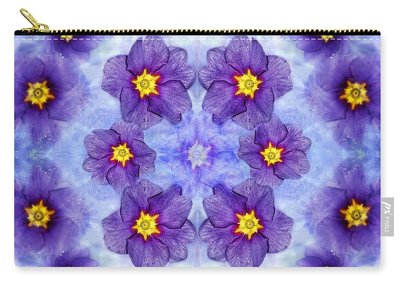 Primrose Zip Pouch featuring the photograph Small Purple Flowers - Medium by Belinda Greb