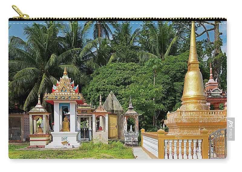 Tranquility Zip Pouch featuring the photograph Small Stupas On Temple Grounds by Andrew Tb Tan