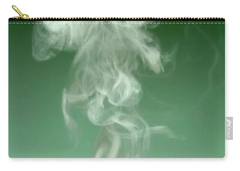 Backgrounds Zip Pouch featuring the photograph Smoke Against Green Background by Steven Puetzer