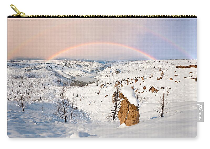 Oregon Zip Pouch featuring the photograph Snow Capped Hoodoo's by Andrew Kumler