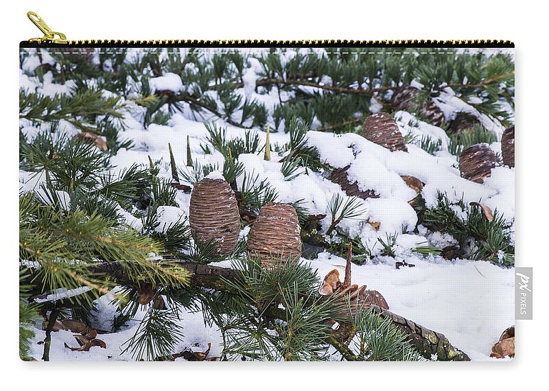 Snow Carry-all Pouch featuring the photograph Snow Cones by Spikey Mouse Photography