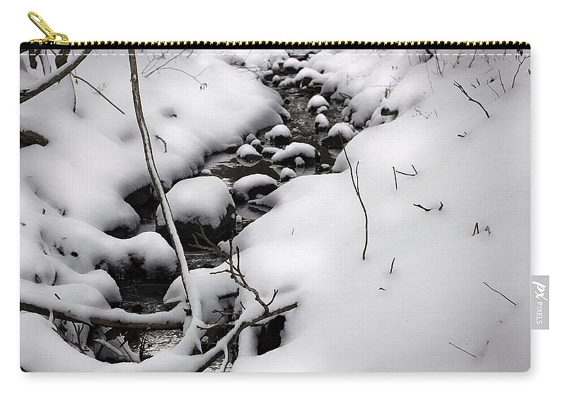 Snow Zip Pouch featuring the photograph Snow Creek by Jonas Luis