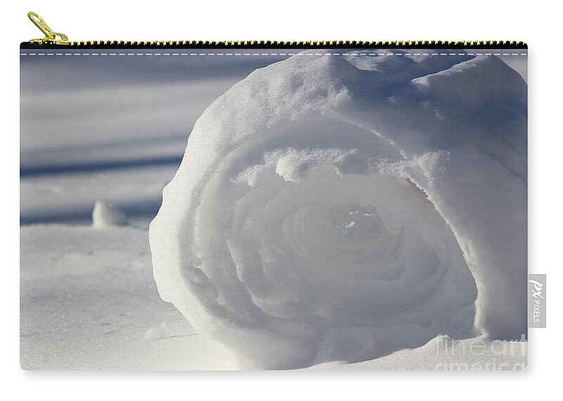 Winter Zip Pouch featuring the photograph Snow Roller in Late Afternoon by Karen Adams