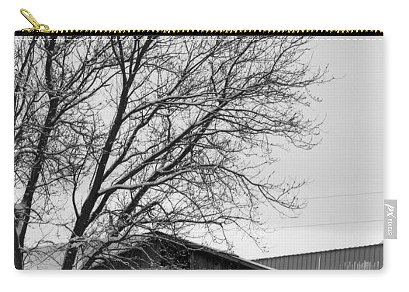 Snow Zip Pouch featuring the photograph Snow Scene by Holden The Moment