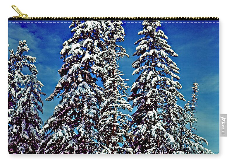 Wyoming Zip Pouch featuring the photograph Snow Trees by Rich Walter