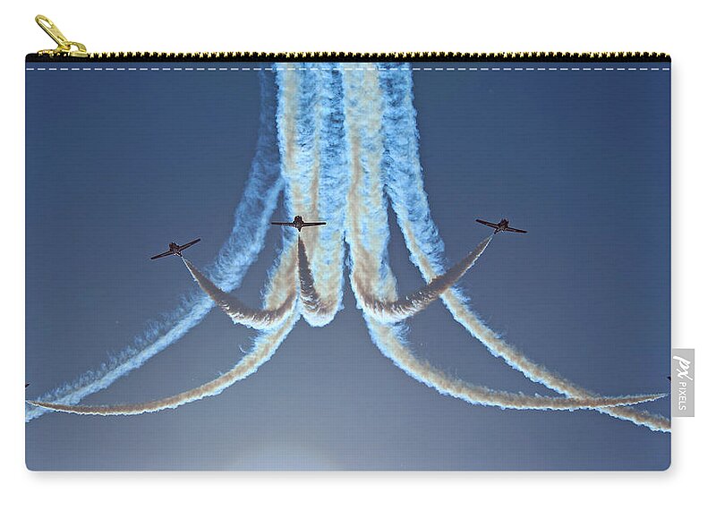 Snowbirds Zip Pouch featuring the photograph Snowbirds in a Dive by Randy Hall