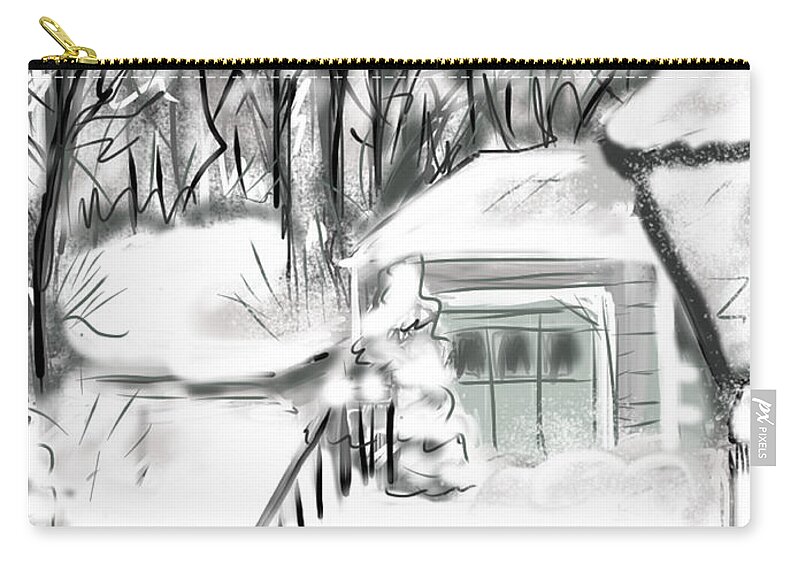 Snow Zip Pouch featuring the digital art Snowbound by Jean Pacheco Ravinski