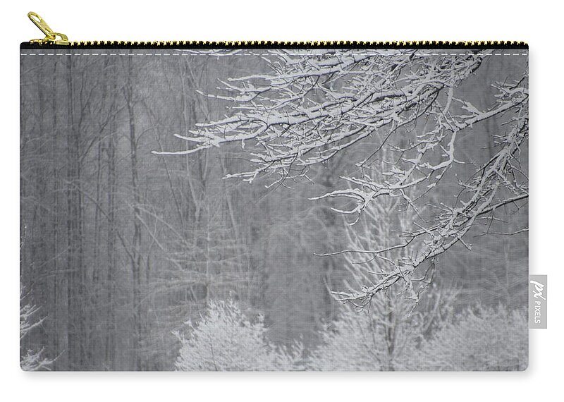 Snow Zip Pouch featuring the photograph Snowy Day by Valerie Collins