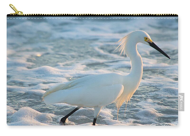 susan Molnar Zip Pouch featuring the photograph Snowy Siesta Key Sunset by Susan Molnar