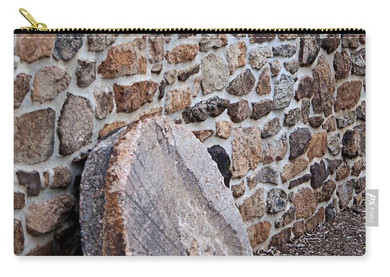 Snyders Mill Zip Pouch featuring the photograph Snyders Millstone by Michael Porchik