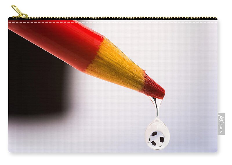 Water Drops Zip Pouch featuring the photograph Soccer Drop by Alissa Beth Photography