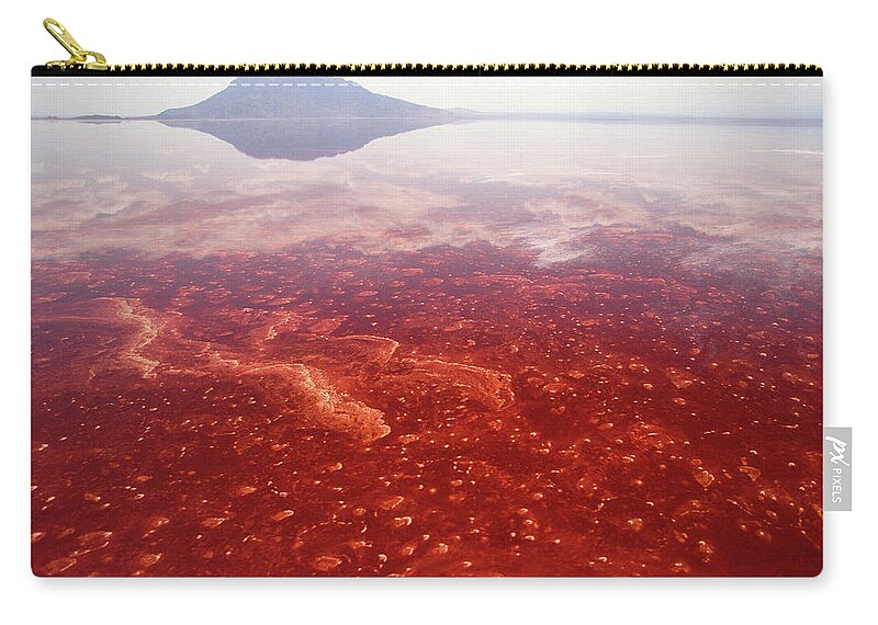 00204030 Zip Pouch featuring the photograph Soda And Algae Formation On Lake Natron by Gerry Ellis