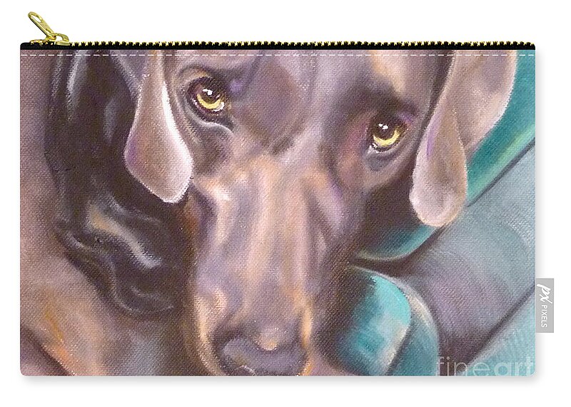 Dog Zip Pouch featuring the painting Sofa Serenade by Susan A Becker