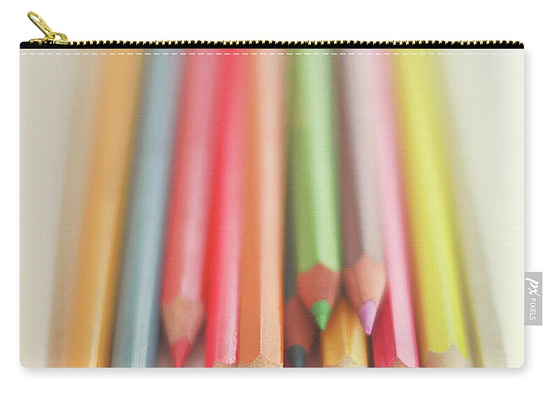 White Background Zip Pouch featuring the photograph Soft Pencils by Isabel Pavia