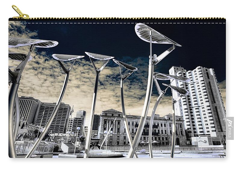 Architecture Zip Pouch featuring the photograph Solar City by Wayne Sherriff