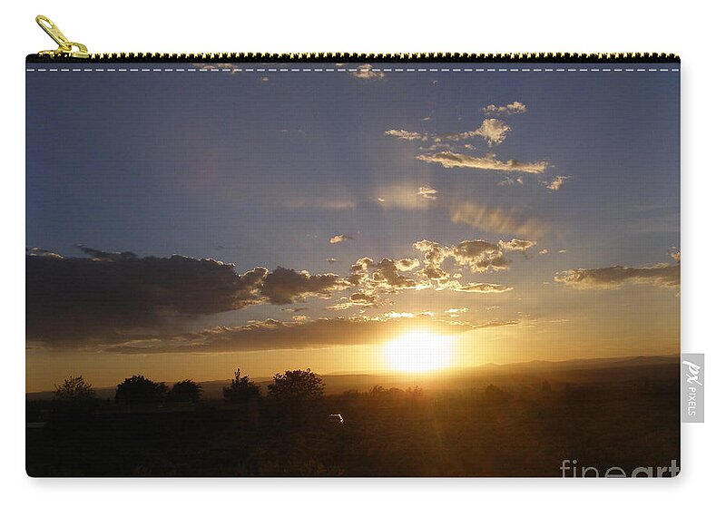 Solar Eclipse Zip Pouch featuring the photograph Solar Eclipse Sunset by LeLa Becker