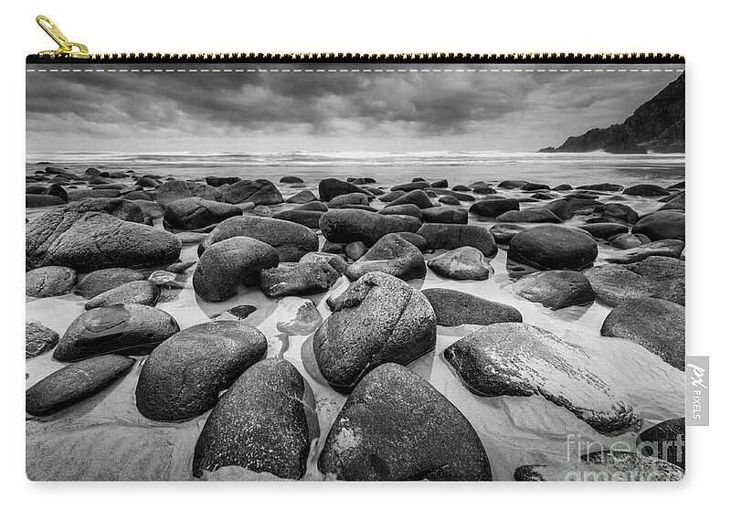 Campelo Zip Pouch featuring the photograph Solitude Campelo Beach Galicia Spain by Pablo Avanzini