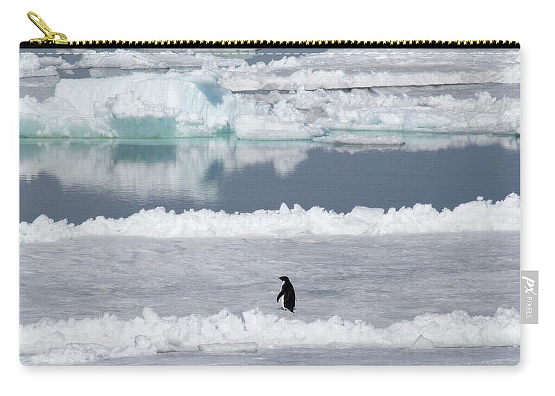 Ice Zip Pouch featuring the photograph Solitude by Ginny Barklow