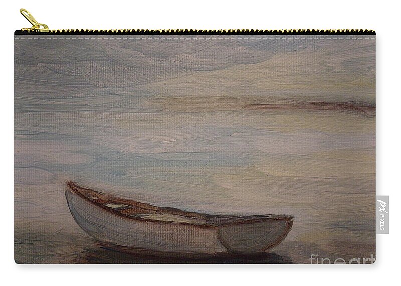 Boat Zip Pouch featuring the painting Solitude by Julie Brugh Riffey