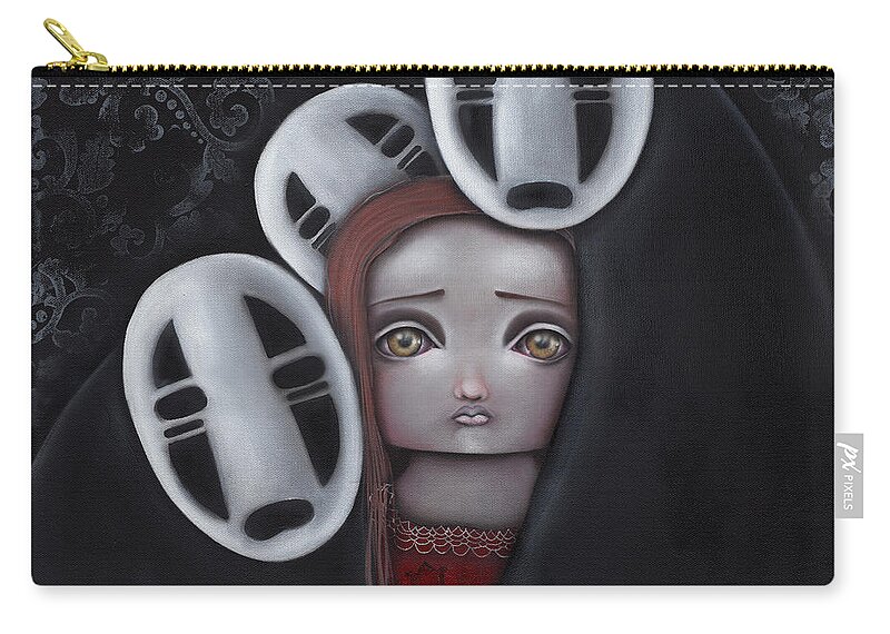 Spirited Away Carry-all Pouch featuring the painting Sombras by Abril Andrade