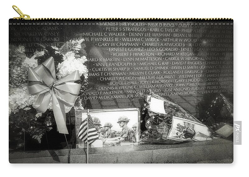 Vietnam Veterans Memorial Zip Pouch featuring the photograph Some Gave All by Sennie Pierson