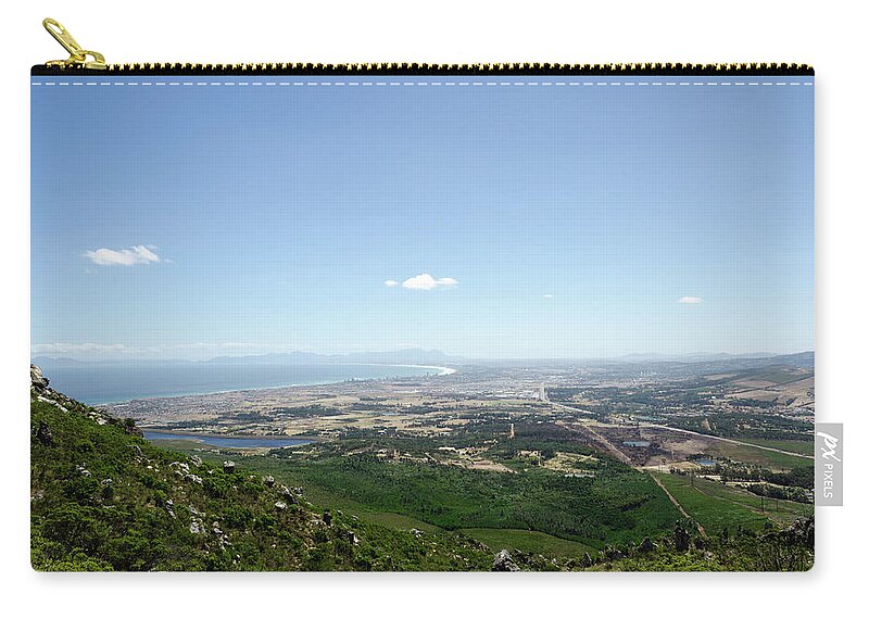 Scenics Zip Pouch featuring the photograph Somerset West From Sir Lowrys Pass by Funky-data
