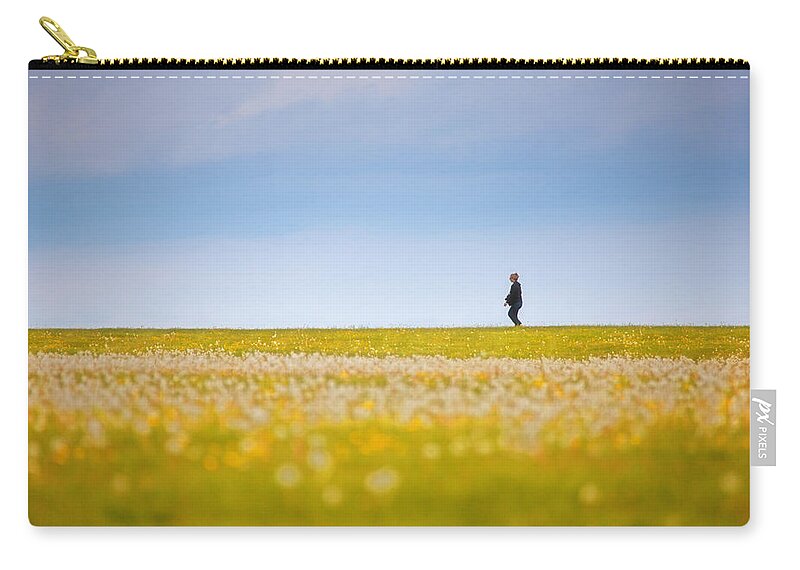 Landscape Zip Pouch featuring the photograph Sometimes We All Walk Alone by Karol Livote